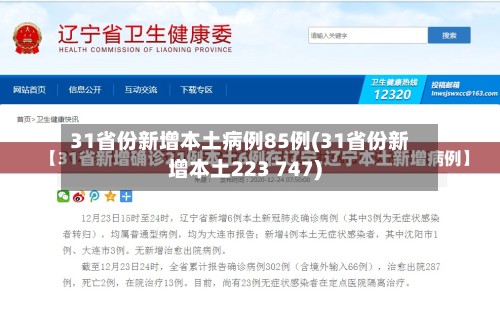 31省份新增本土病例85例(31省份新增本土223 747)