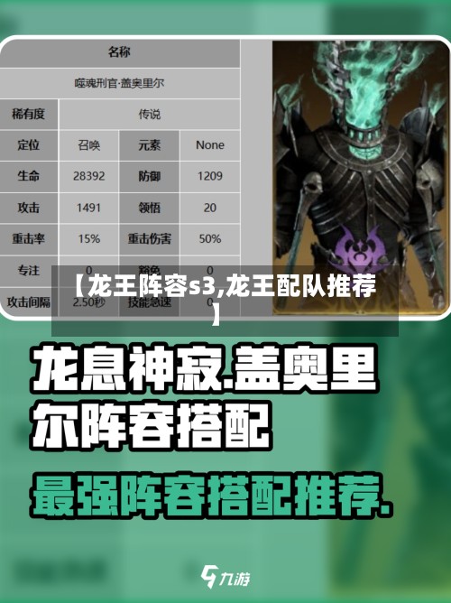 【龙王阵容s3,龙王配队推荐】