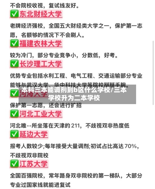 本科三本能调剂到b区什么学校/三本学校升为二本学校-第2张图片