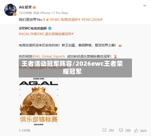 王者活动冠军阵容/2026ewc王者荣耀冠军