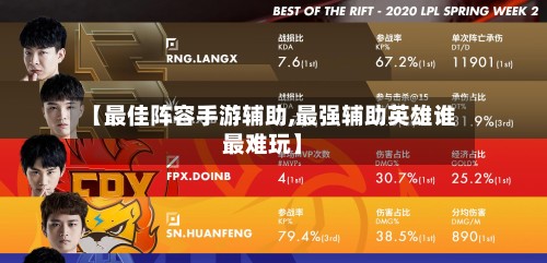 【最佳阵容手游辅助,最强辅助英雄谁最难玩】-第3张图片