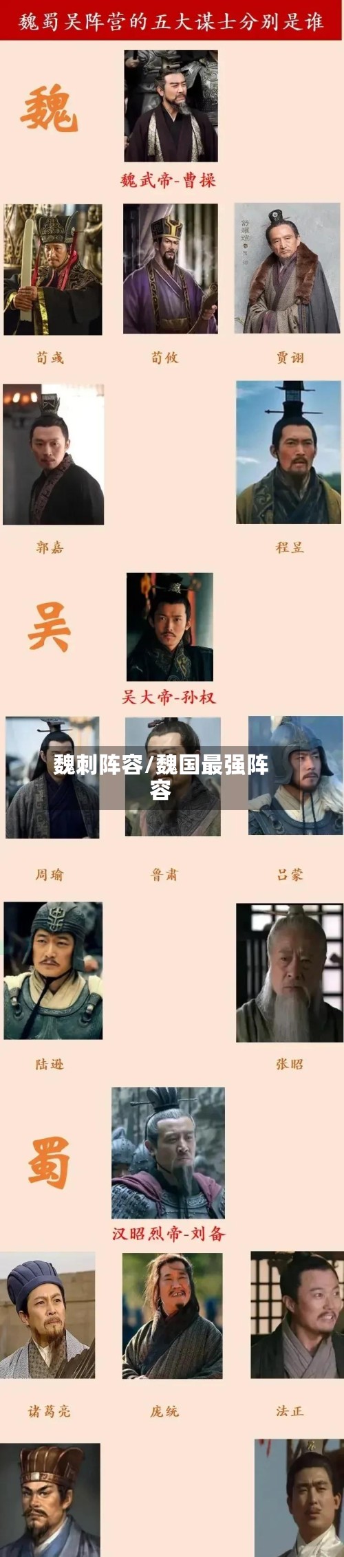 魏刺阵容/魏国最强阵容