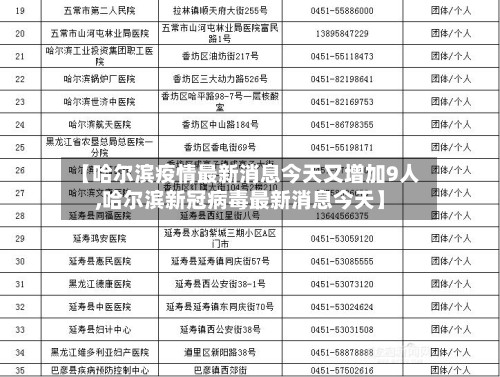 【哈尔滨疫情最新消息今天又增加9人,哈尔滨新冠病毒最新消息今天】-第2张图片