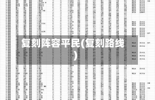 复刻阵容平民(复刻路线)-第2张图片